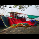 Beim Flicken der Netze